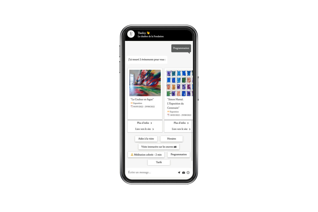 Chatbot de la Fondation Louis Vuitton