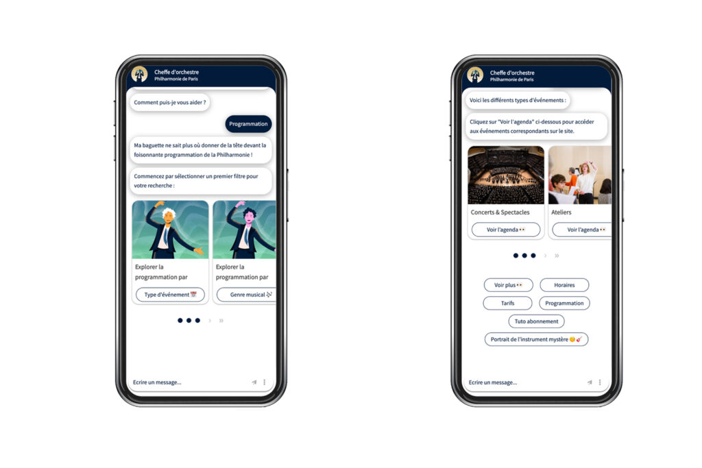 Le chatbot de la Philharmonie de Paris met en avant la programmation