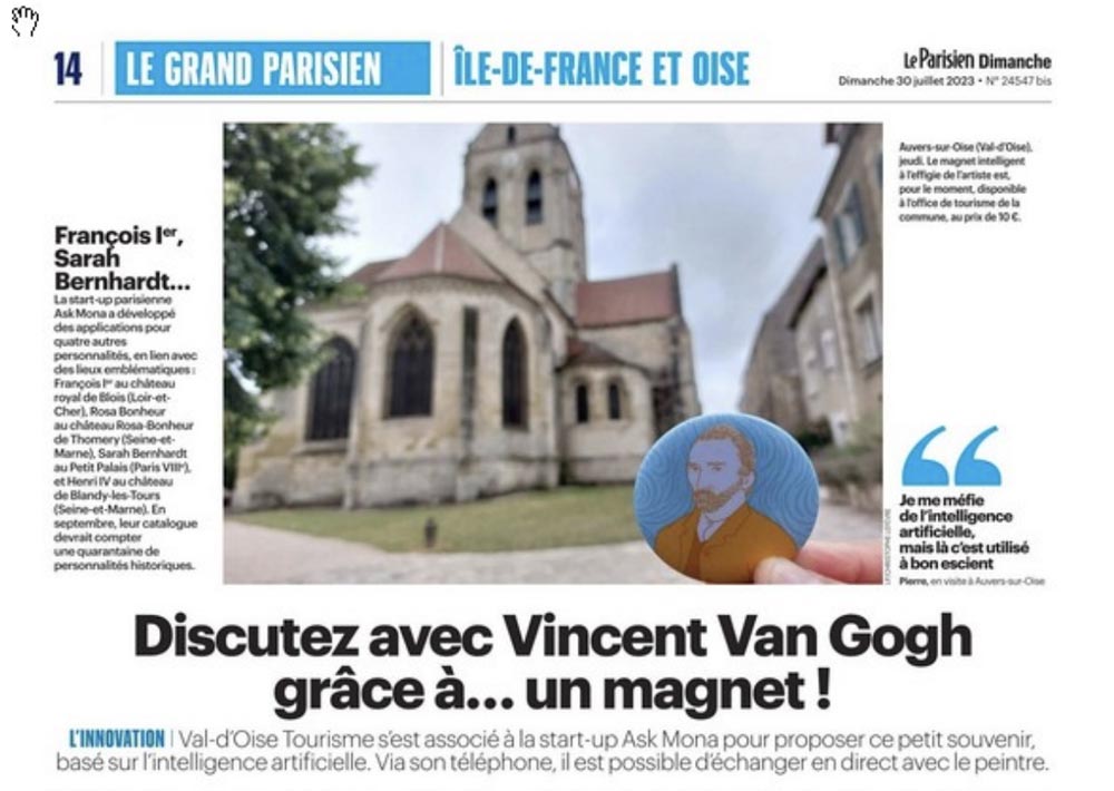 « C’est assez bluffant » : à Auvers-sur-Oise, discutez avec Vincent Van Gogh grâce à… un magnet !